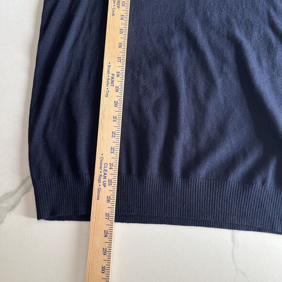 FAIRLANE Mens Navy Blue Knit Pullover Sweater Mock Neck cotton cashmere Sz L NEW - Picture 8 of 14